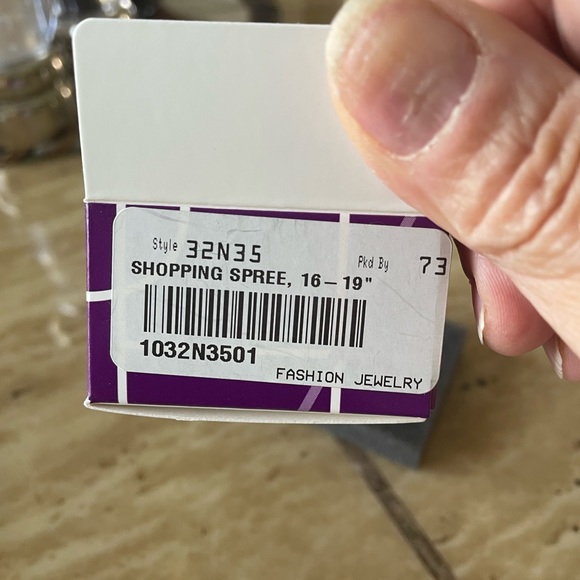 Lia Sophia Shopping Spree Silver Metal Necklace NWT Adjustable 16 - 19 in long - Picture 6 of 13